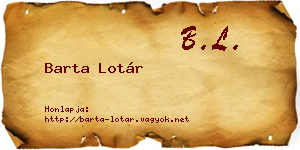 Barta Lotár névjegykártya